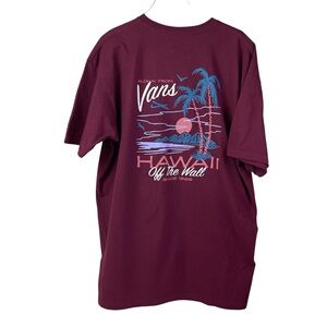 Vans Off The Wall Double Sided Burgundy Short Sleeve T-Shirt NWT Men’s Size XL